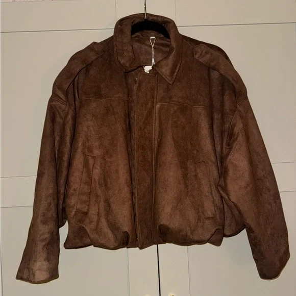 Faux Suede Bomber Jacket - Picture 3 of 4